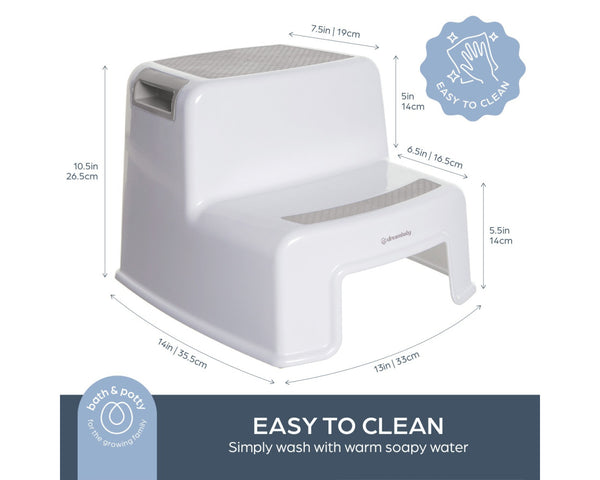 Dreambaby 2-Up Step Stool Grey & White