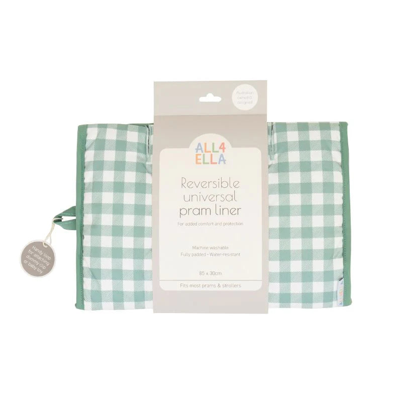 All4Ella Pram Liner - Gingham Sage