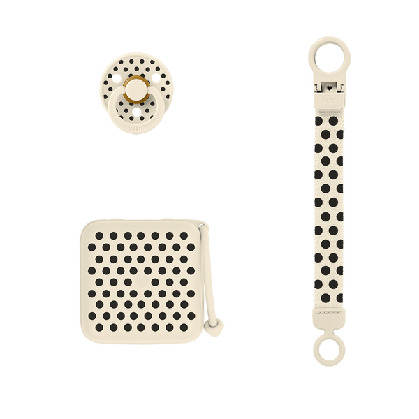 BIBS Gift Set Soothe & Go - Polka Ivory/Black