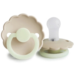 FRIGG Night Pacifier 2 Pack Silicone - Cream and Croissant