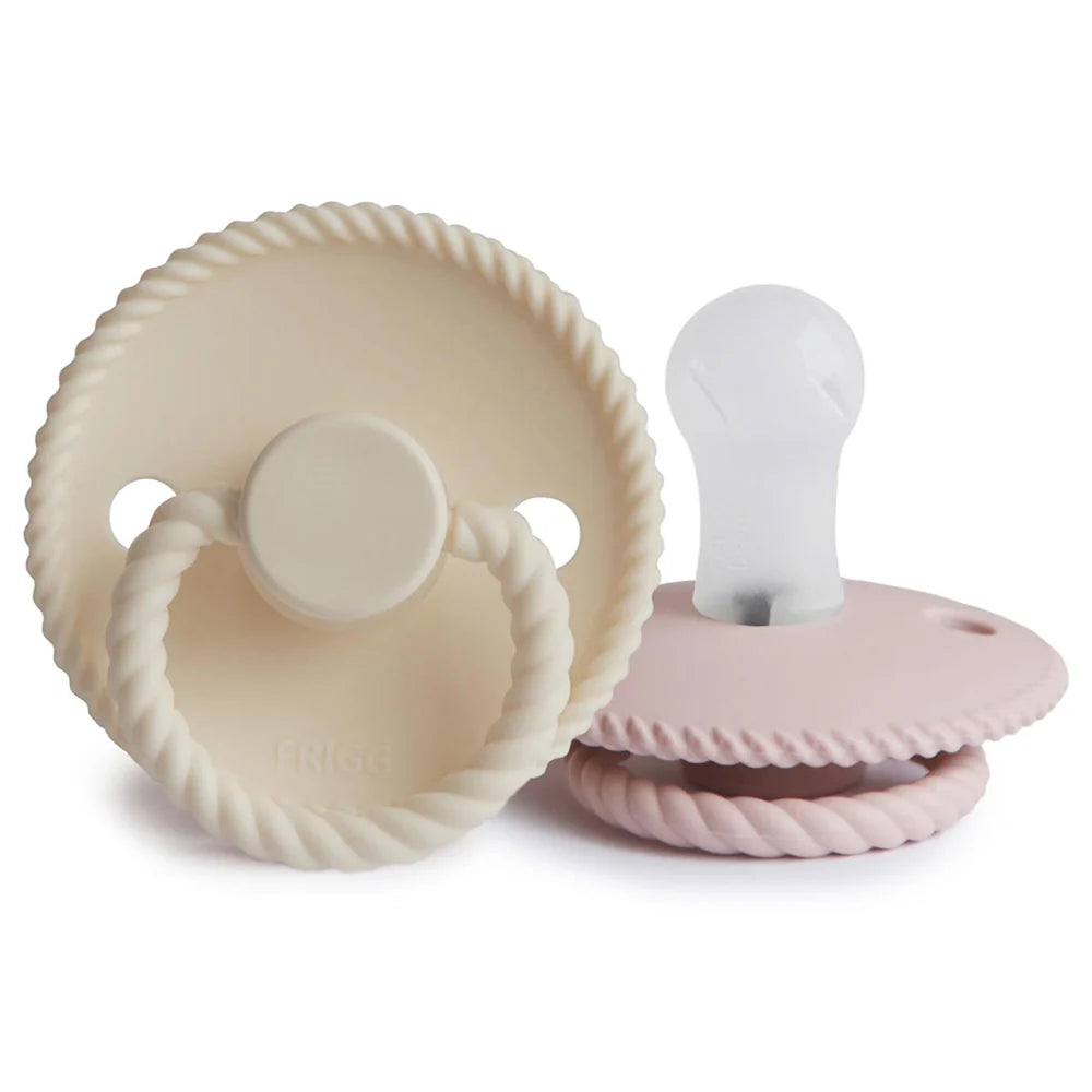 FRIGG Rope Pacifier 2 Pack Silicone - Cream/Blush