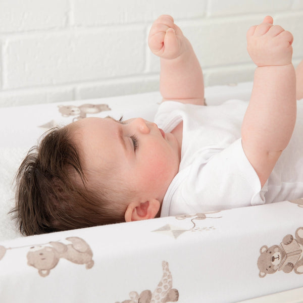 Living Textiles Change Mat Cover with Towelling - Cuddly Bear