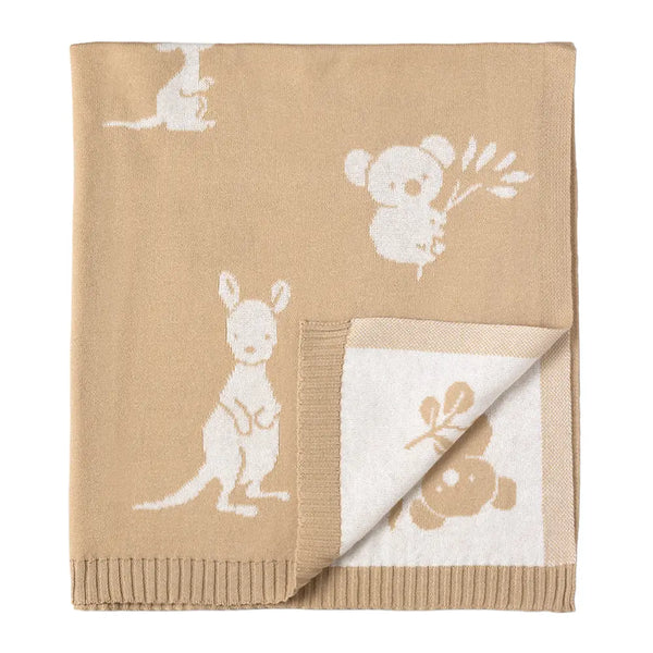 Living Textiles Pram Knitted Blanket - Australiana