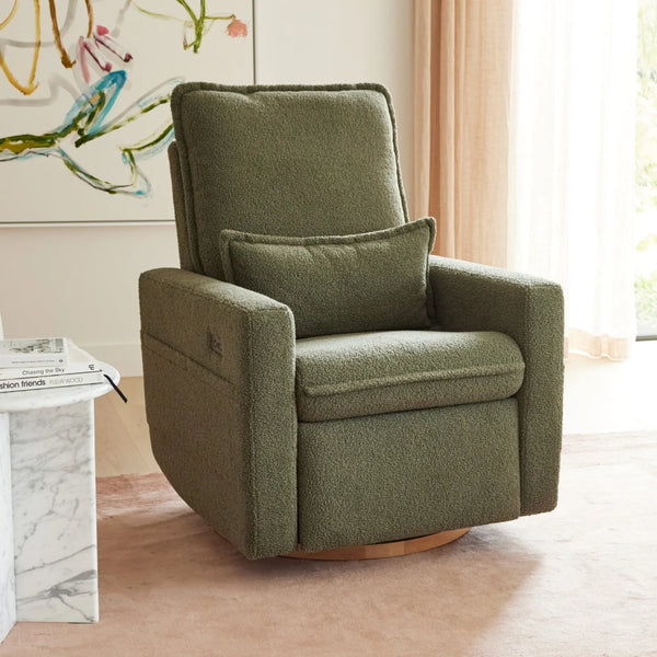 iL Tutto Frankie Electric Recliner Glider Nursery Chair - Olive Teddy