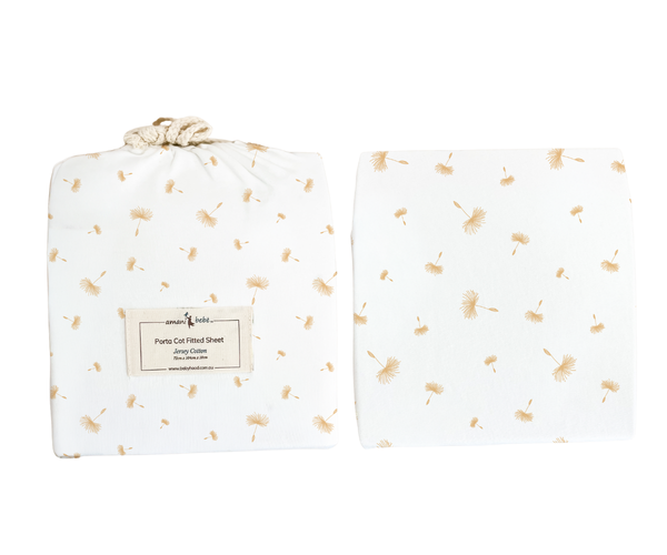 Amani Bebe Jersey Cotton Porta Cot Fitted Sheet – Dandelion