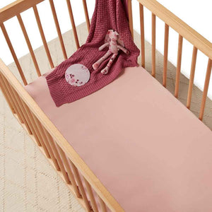 Snuggle Hunny Organic Fitted Cot Sheet - Lullaby Pink