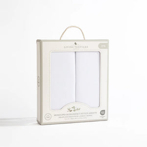 Living Textiles 2-pack Moses/Pram Fitted Sheet - White