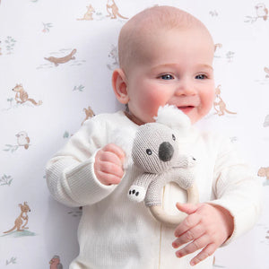 Living Textiles Organic Bassinet Fitted Sheet - Australiana