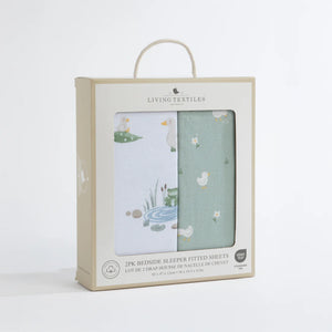 Living Textiles 2pk Bedside Co-Sleeper Fitted Sheets - Goosey Goosey
