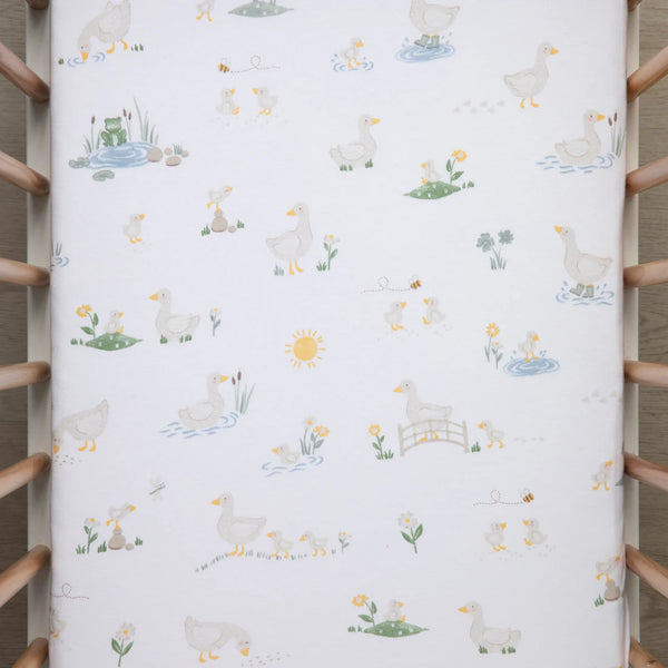 Living Textiles 2pk Bedside Co-Sleeper Fitted Sheets - Goosey Goosey