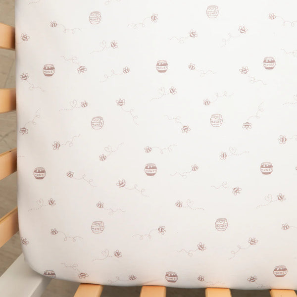 Living Textiles 2 Pack Organic Jersey Cot Fitted Sheets - Cuddly Bear