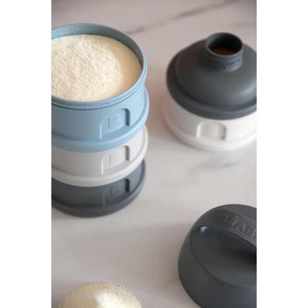 Beaba Stacked Formula Milk Container - Mineral Grey/Blue