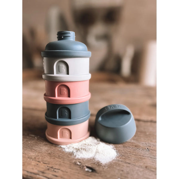 Beaba Stacked Formula Milk Container - Mineral Grey/Pink