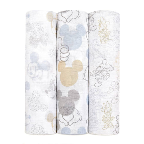 Aden + Anais Mickey & Minnie 3pk Disney Swaddles
