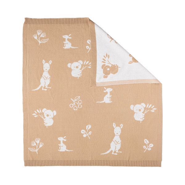 Living Textiles Pram Knitted Blanket - Australiana