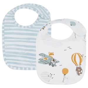 Living Textiles 2pk Baby Bibs - Up Up & Away