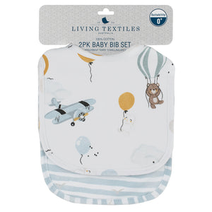 Living Textiles 2pk Baby Bibs - Up Up & Away