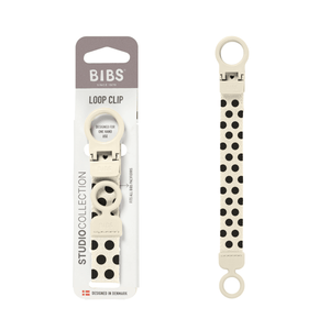 BIBS Pacifier Clip Loop - Polka - Ivory/Black
