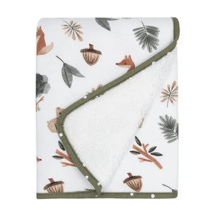 Living Textiles Jersey Sherpa Blanket - Forest Retreat