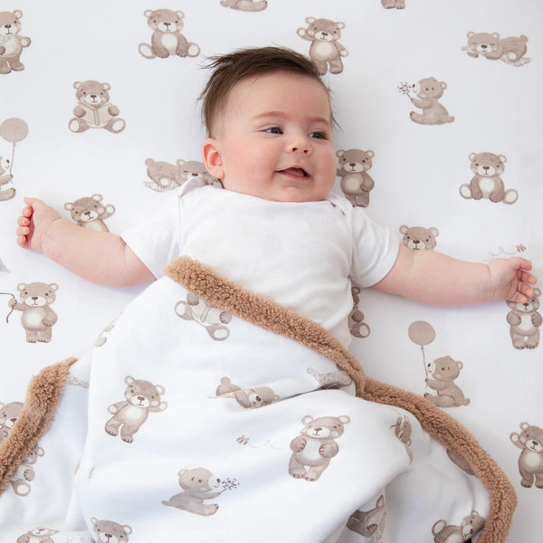 Living Textiles Sherpa Blanket - Cuddly Bear