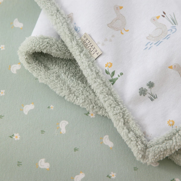 Living Textiles Jersey Sherpa Blanket - Goosey Goosey