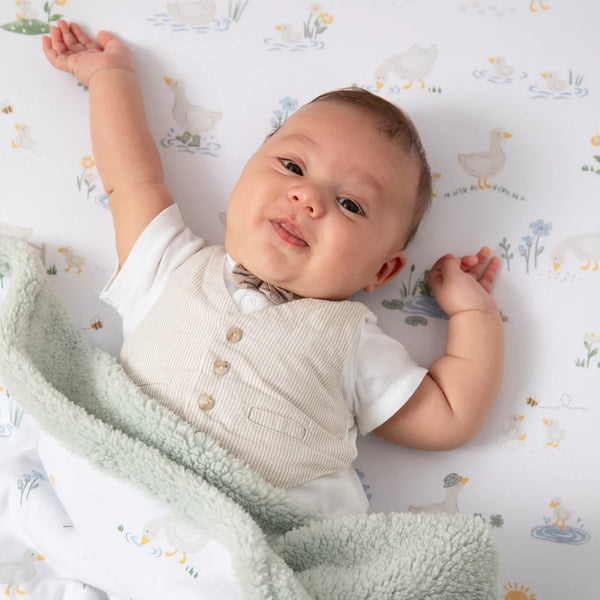 Living Textiles Jersey Sherpa Blanket - Goosey Goosey