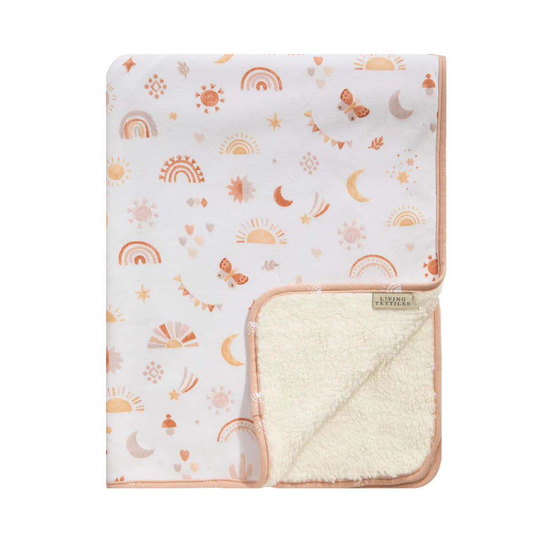 Living Textiles Jersey Sherpa Blanket - Bohemian Bliss