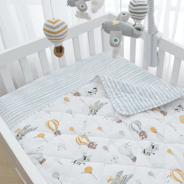 Living Textiles Jersey Cot Comforter - Up Up & Away