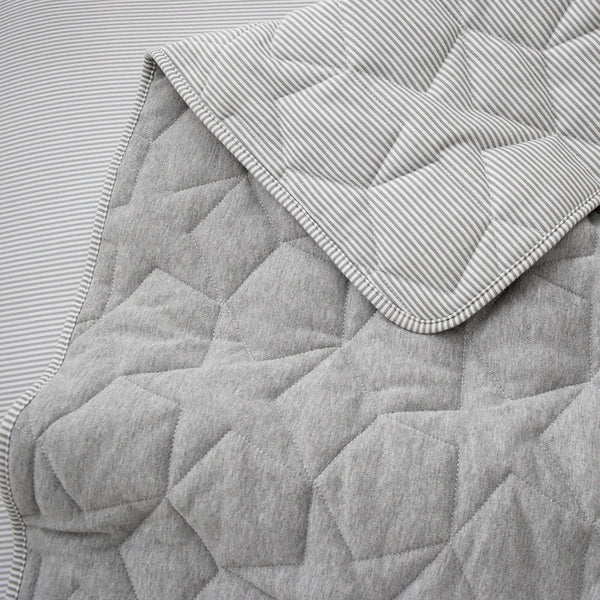 Living Textiles Star Quilted Cot Comforter - Grey Melange