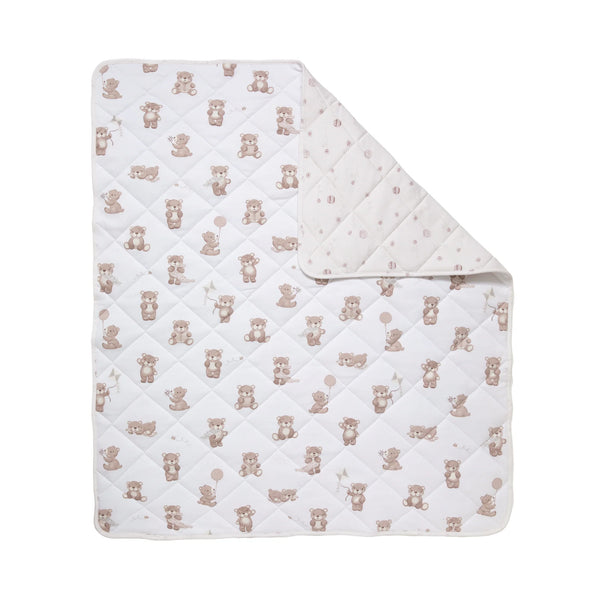 Living Textiles Reversible Quilted Cot Comforter - Cuddly Bear