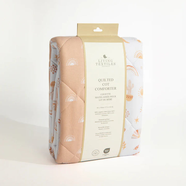 Living Textiles Reversible Organic Quilted Cot Comforter- Bohemian Bliss