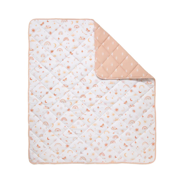 Living Textiles Reversible Organic Quilted Cot Comforter- Bohemian Bliss