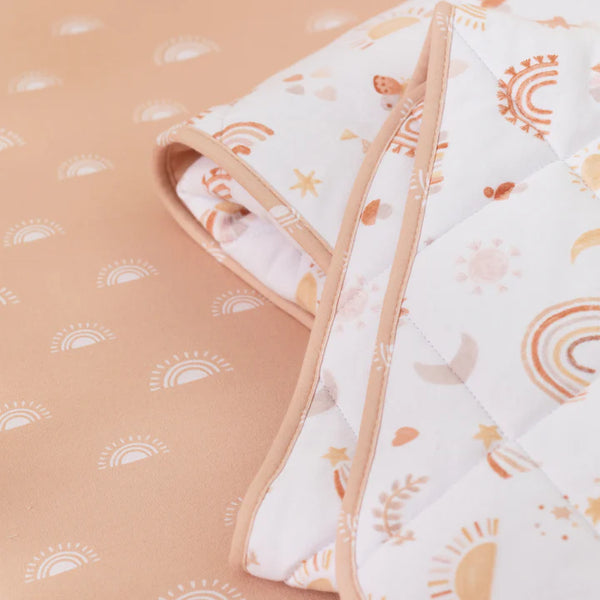 Living Textiles Reversible Organic Quilted Cot Comforter- Bohemian Bliss