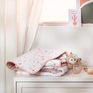 Living Textiles Reversible Organic Quilted Cot Comforter- Bohemian Bliss