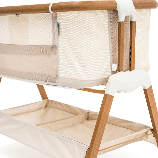 BabyRest Alfie2 Bedside Bassinet - Beige/Walnut