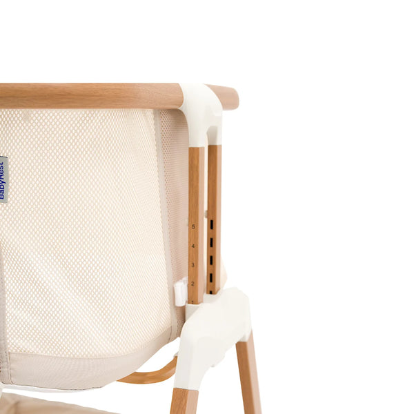 BabyRest Alfie2 Bedside Bassinet - Beige/Walnut
