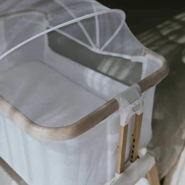 BabyRest Alfie2 Bedside Bassinet - Beige/Walnut