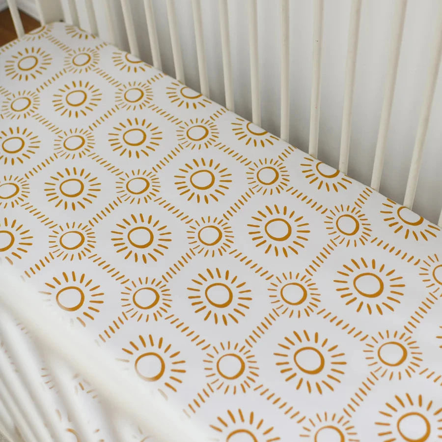 Luna's Treasures Bamboo Jersey Cot Sheet - Soleil