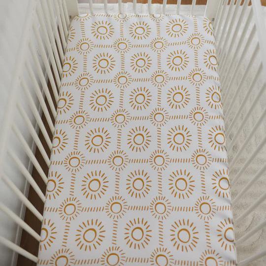 Luna's Treasures Bamboo Jersey Cot Sheet - Soleil