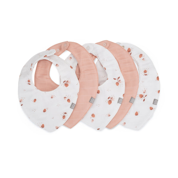 Little Bamboo Muslin Bibs 5pk - Dusty Rose