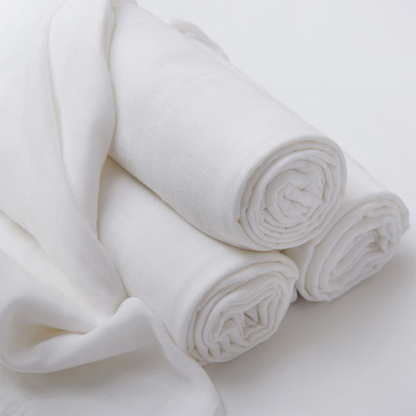 Little Bamboo Soft Muslin Wraps 3pk - Natural
