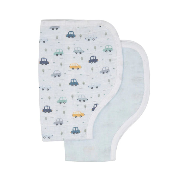 All4Ella Organic Burp Cloth 2pk - Beep Beep