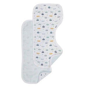 All4Ella Organic Burp Cloth 2pk - Beep Beep