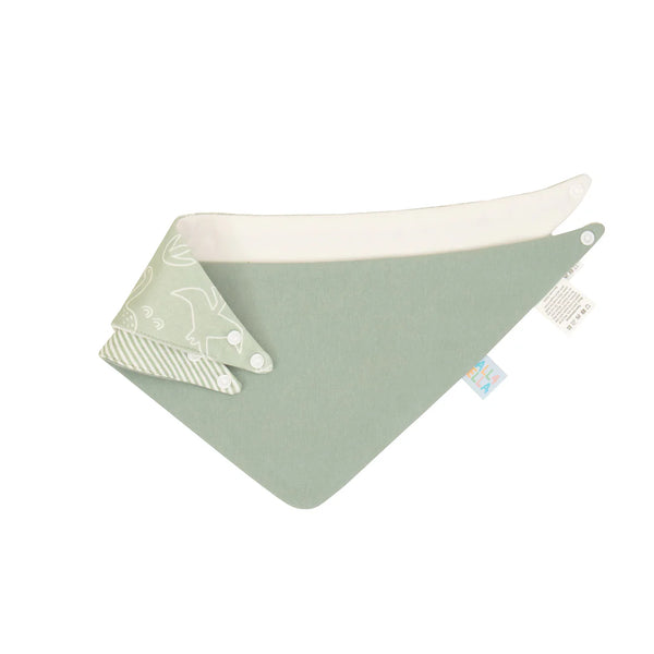 All4Ella Bandana Bibs 2pk - Sage Dino