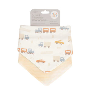 All4Ella Bandana Bibs 2pk - Trucks