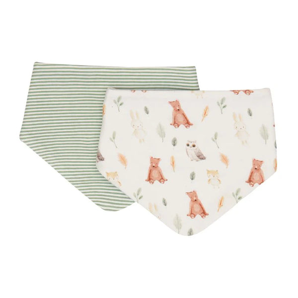 All4Ella Bandana Bibs 2pk - Forest Friends