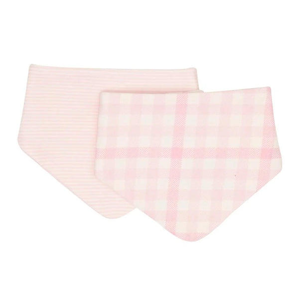 All4Ella Bandana Bibs 2pk - Gingham Pink