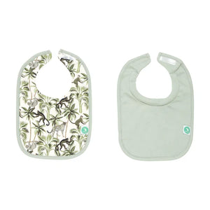 All4Ella Roll Neck Bibs 2pk - Monkey