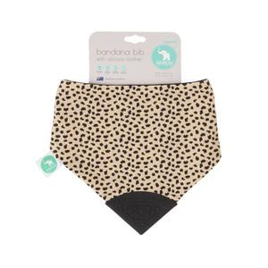 All4Ella Bandana Bib with Silicone Teether - Cheetah