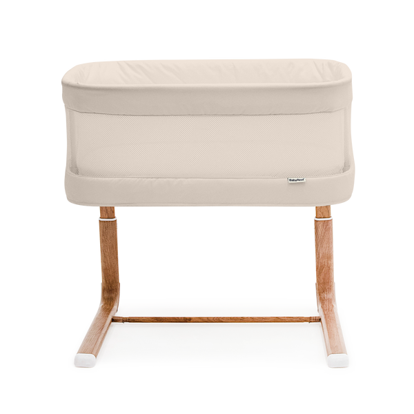 BabyRest Swan Smart Electric Bassinet - Beige/Walnut